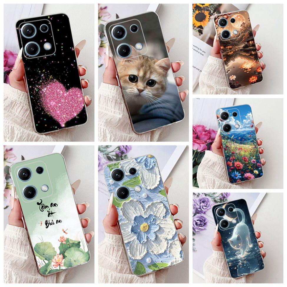 Clear For Redmi Note 14S 4G Case Cover Luxury Butterfly Love Fashion Flowers Cool Lion Cute Painted Soft Casing