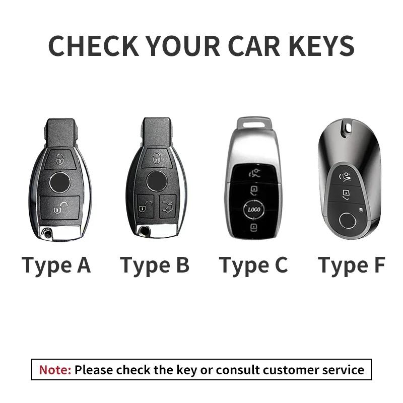 Car Key Cover for Mercedes Benz A C E S G Class GLC CLE CLA W177 W205 W213 W222 X167 AMG Leather Car Key Protective Cover