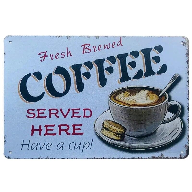 Vintage Metal Tin Signs Wall Decor Plaque Retro CafeArt Posters Kitchen Bar Pub Club Coffee Shop Plate Room Decoration
