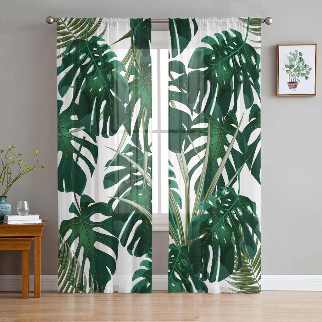 Jungle Forest Cartoon Animal Lion Elephant Tulle Sheer Curtains for Living Room Bedroom Window Curtain Voile Organza Drapes