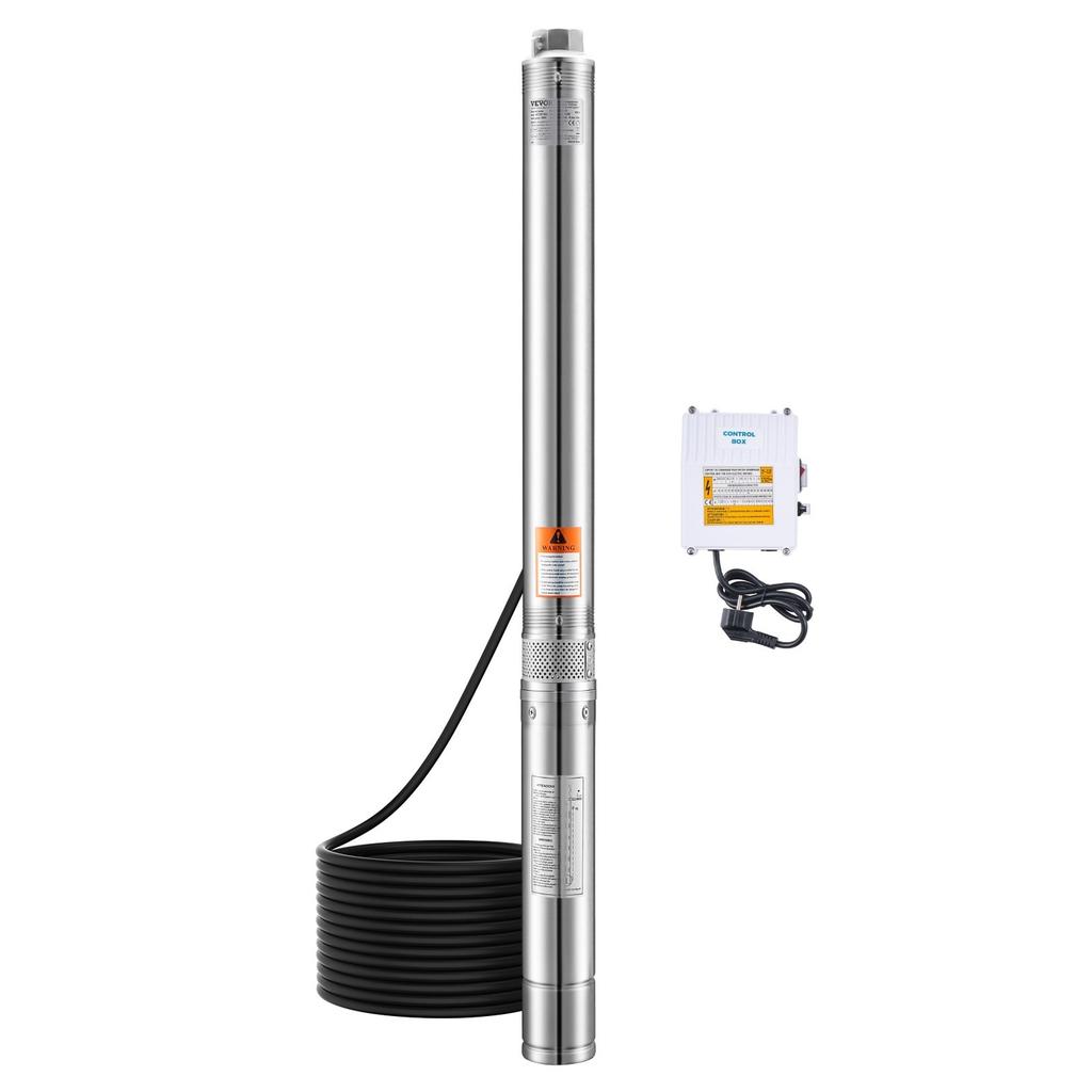 550W Deep Well Submersible Pump Stainless Steel Water Pump 174ft 100L/min