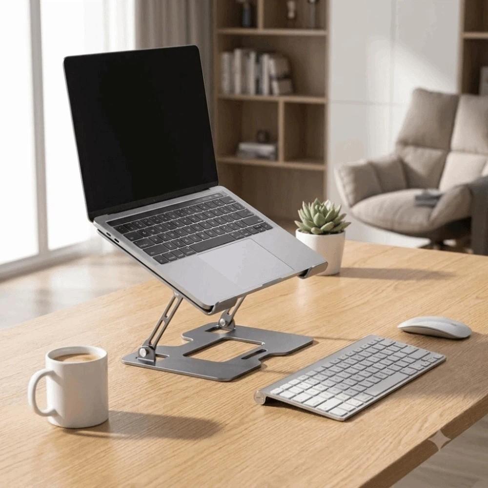 2-in-1 Laptop Stand Phone Holder Carbon Steel Notebook Rack Laptop Cooling Stand Office Work