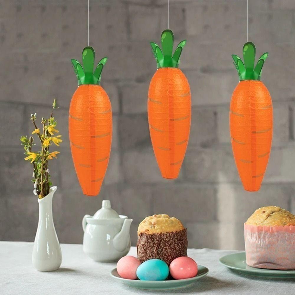 DIY Carrot Paper Lanterns Paper Hanging Lantern New Rabbit Paper Ball Easter Party