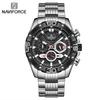 Naviforce NF8019 High Quality Men Hour Stylish Stainless Steel Band Waterproof Watch Character Casual Wrist Watch Made in China