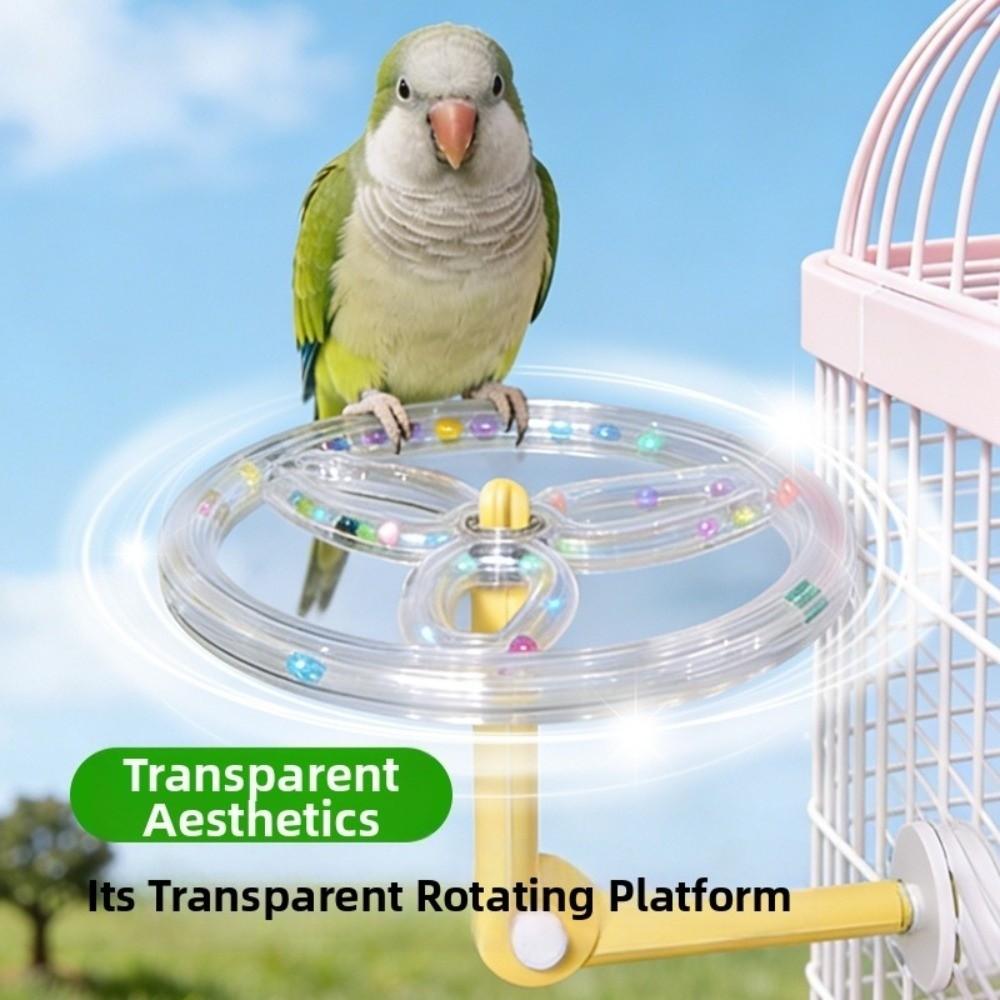 360 Degree Rotation Parrot Rotating Windmill Perch Toy Parrot Standing Platform Parrot Enrichment