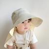 Spring Sun Cap for Kid Big Brim Quick-Dry Panama Hat with Shawl Beach Travel Children Summer Hat Accessory 2-4 Year