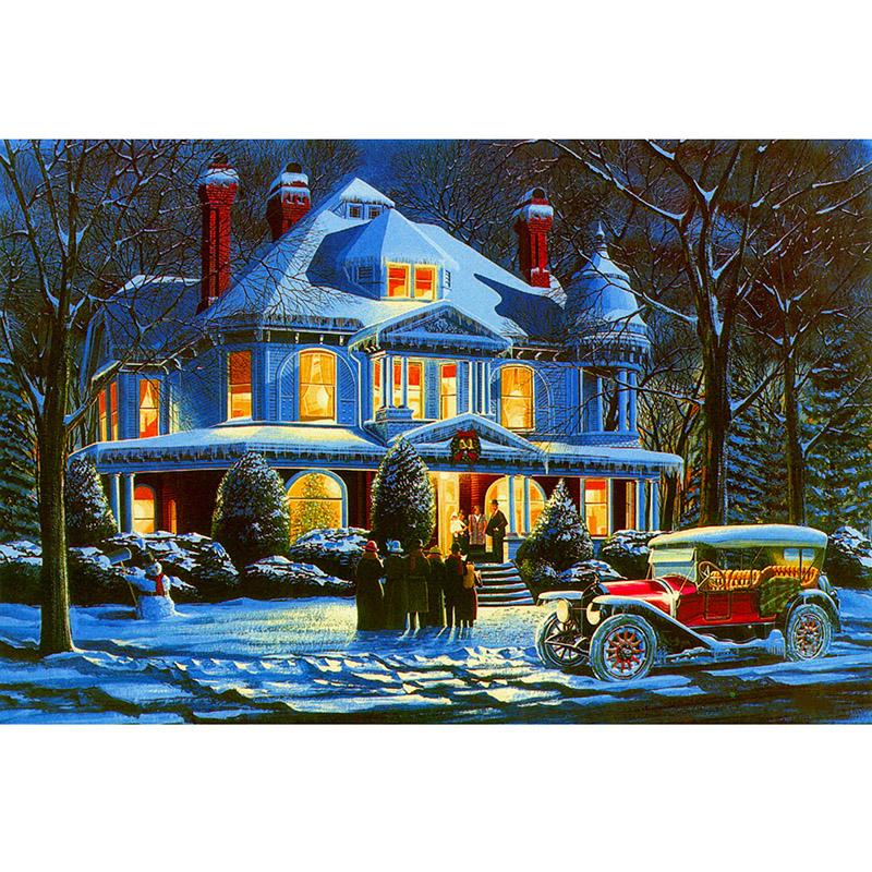 DIY Snow Scenic 5D Diamond Painting Full Round Drill Resin Winter Landscape Diamond Embroidery Cross Stitch Wall Art Gift