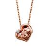 Ожерелье Snoopy PEANUTS Серебро 925 пробы Хирургическая нержавеющая сталь Покрытие розовым золотом Сердце [White Clover] PNT-N002PG