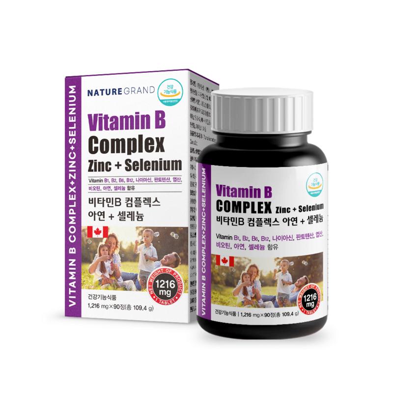 Nature Grand Vitamin B Complex Zinc Selenium Active 1216mg, 90 Tablets, 1 Unit