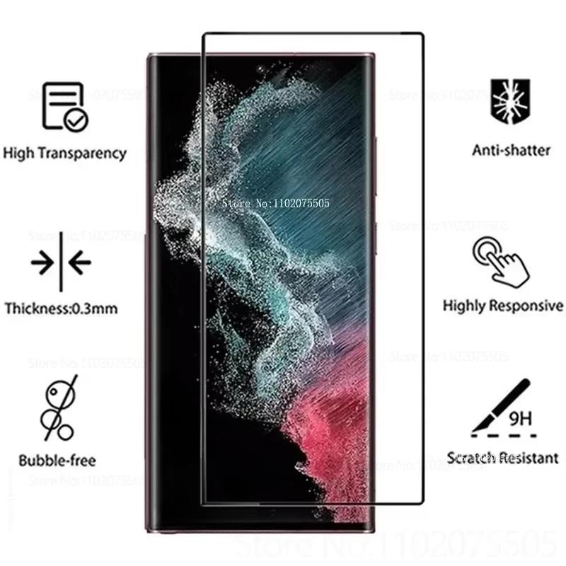 3 шт. Изогнутое закаленное стекло Для Samsung Galaxy S25 S23 S21 S24 Ultra S20 Plus Защитное стекло Для Samsung Note 9 10 20 S10 S9