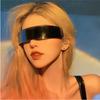 Очки-маска Y2K Future Warrior Без ободка Цельная линза Обтекаемые Киберпанк Футуристические Мужские Женские Хип-хоп Вечеринка Очки с шипами