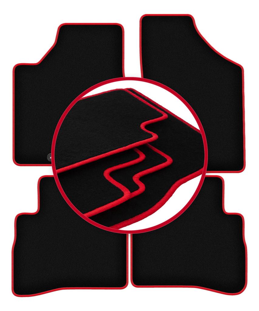 Velour floor mats with red edge for: Nissan Murano Z50 SUV (2003-2008)