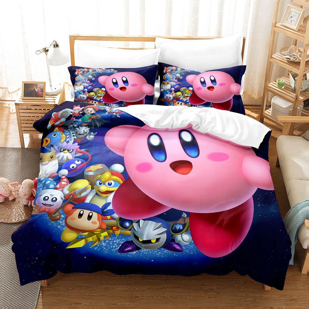 Пододеяльник Kirbys Star Allies 3D Изысканная Игра Аниме Цифровая Печать Постельное Белье Одеяло Кровать Молодежь Домашний Декор Дети Мальчик Подарок