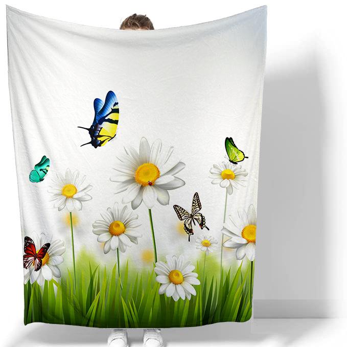 Простое фланелевое одеяло с цветочной тематикой, мягкое, легкое, теплое для гостиной, спальни, кровати, дивана, детей, взрослых, подарки