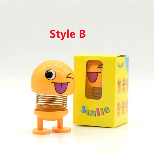 Новый забавный автомобильный стиль, качающаяся голова, украшение на приборную панель автомобиля, милое выражение, модный тренд, аксессуары для салона автомобиля, автомобильные игрушки для декора