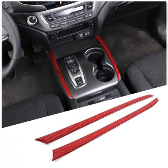 Carbon Fiber Red Center Console Gear Side Strip Sticker For Honda Pilot 17+