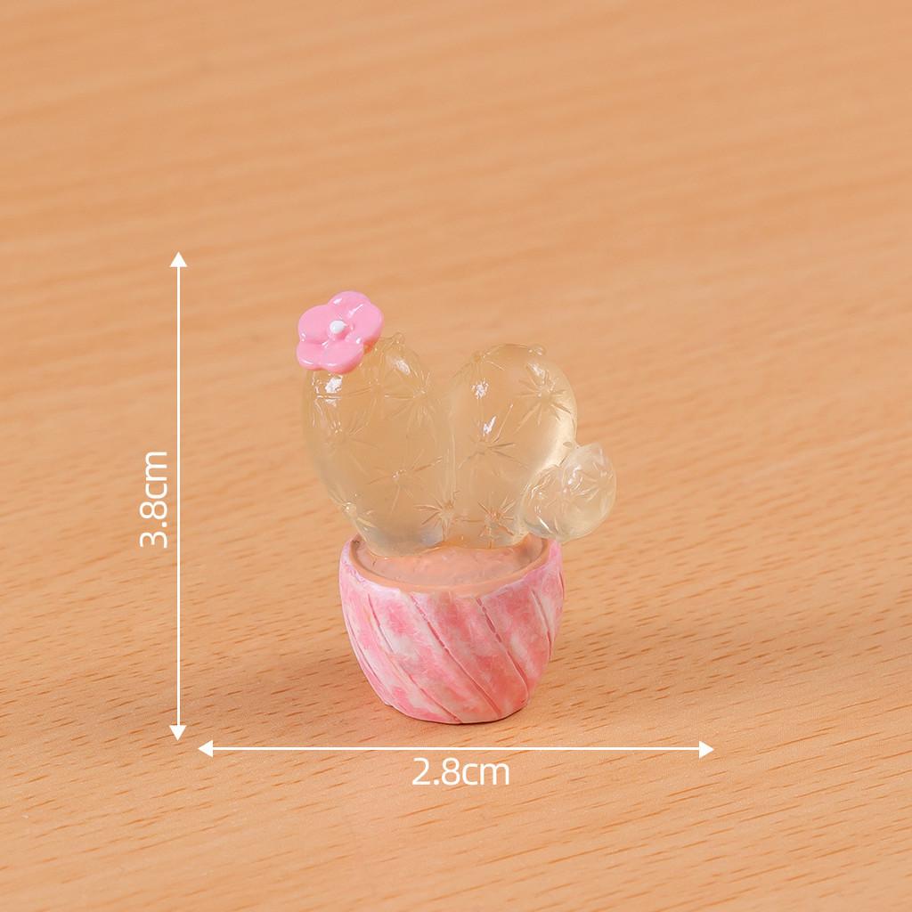 Glow In The Dark Miniature Cactus Resin Figurine Creative Desktop Decoration