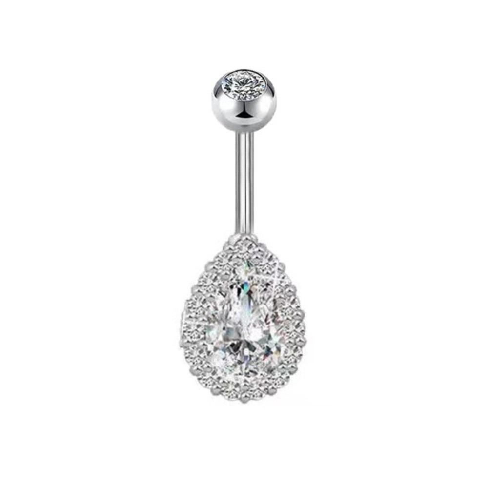 Stainless Steel Zircon Navel Ring Colorful Body Piercing Jewelry Fashion Belly Button Ring  Girl