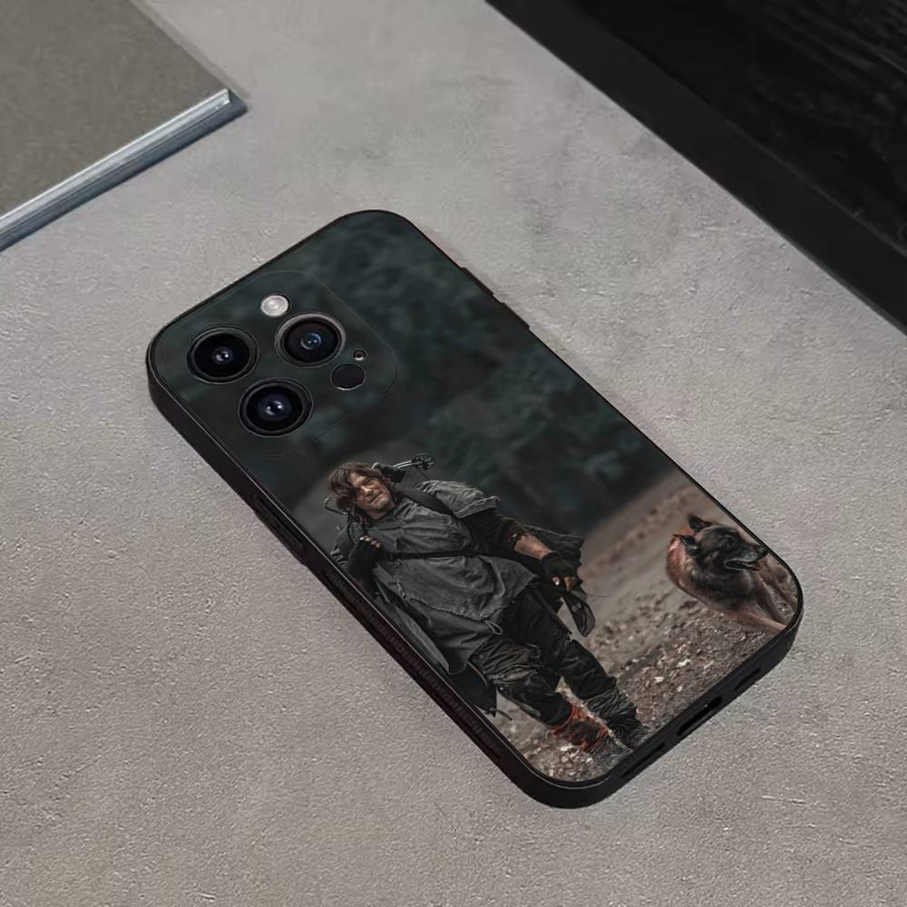 Daryl Walking Dead Phone Case For iPhone 16,15,14,13,12,11 Plus,Pro Max,XS,X,XR,SE,Mini,8,7,Soft Silicone Black Cover
