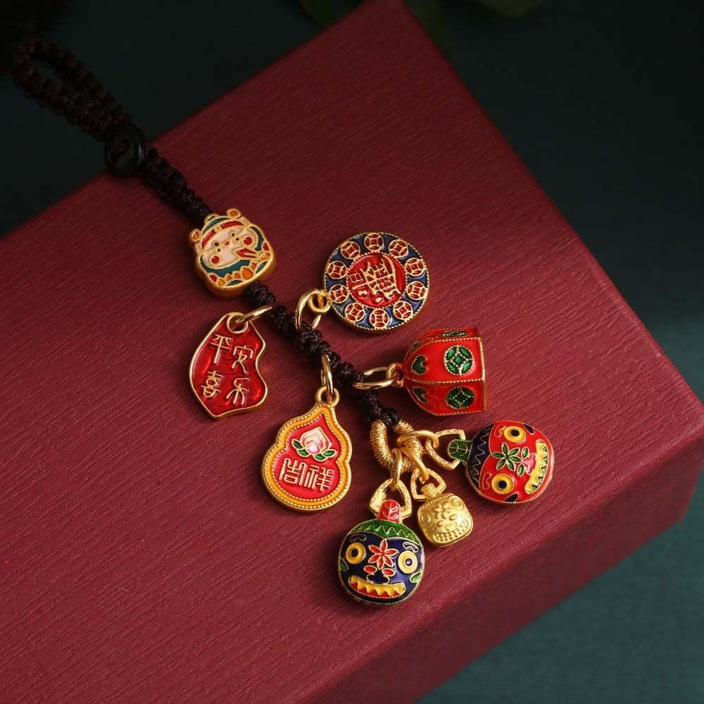 Китайский стиль автомобильные ключи подвески маленькая подвеска брелок ремешок счастливый Плутос счастливый брелок украшение
