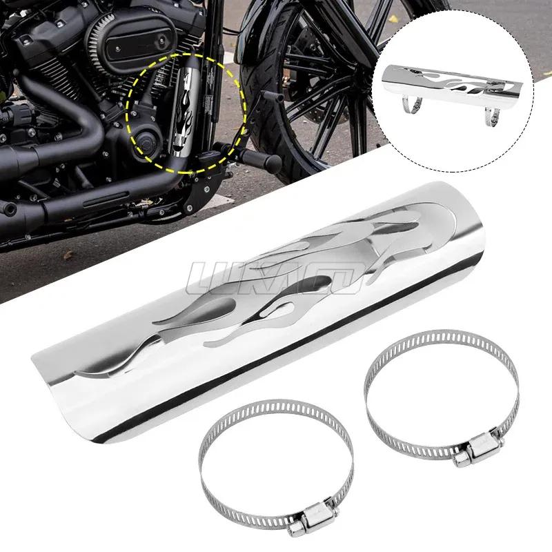 For Harley Honda Yamaha Custom Universal Motorcycle Exhaust Pipe Heat Shield Cover Muffler Protector Guard Motocross Accessories