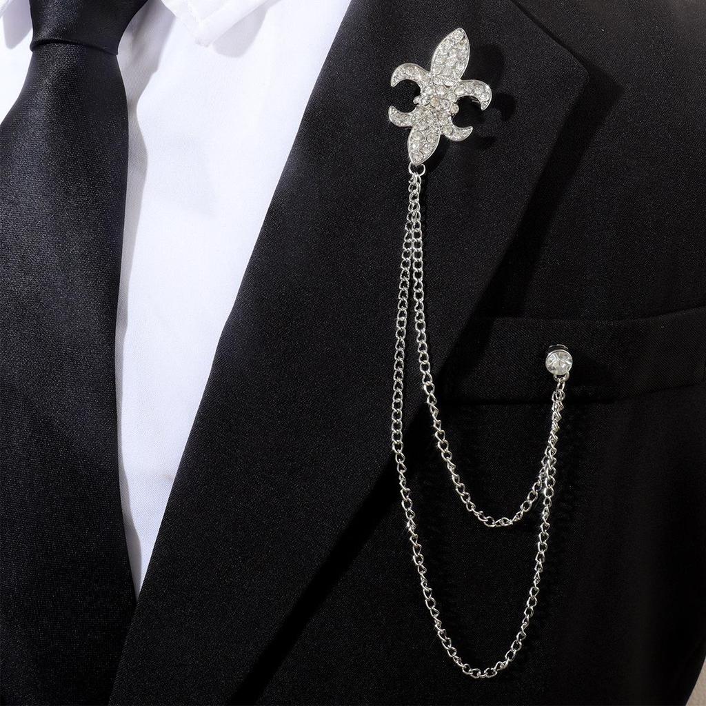 Baroque Rhinestone Pearl Corsage Necklace Brooch - Retro British Court Suit Accessory