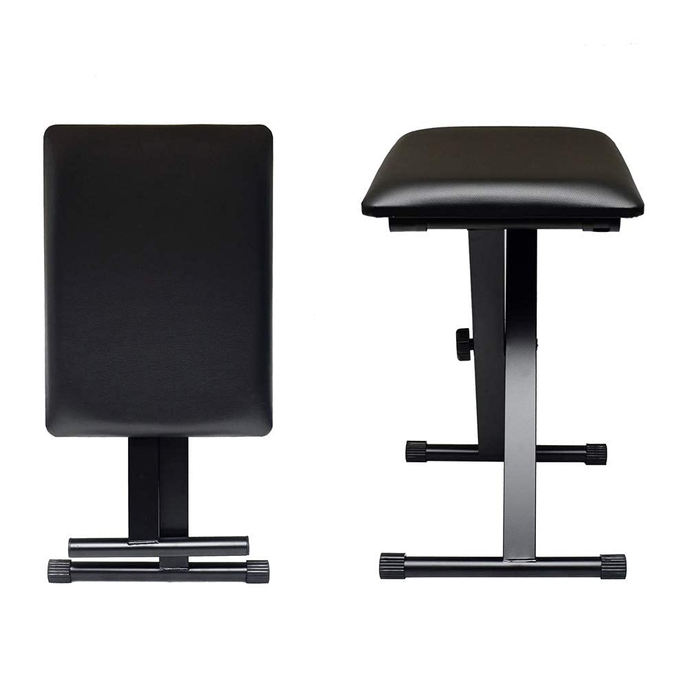 AKOZLIN Складной стул для фортепиано в форме буквы X, скамейка для клавиатуры с 3 уровнями регулировки высоты, стул для фортепиано, стул для клавиатуры, скамейка для клавиатуры, черный, ширина 40 x