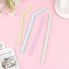 6Pcs Reusable Food Grade Silicone Straws Straight Bent Multicolor Drinking Straw For Children'S Party Bar Accessories