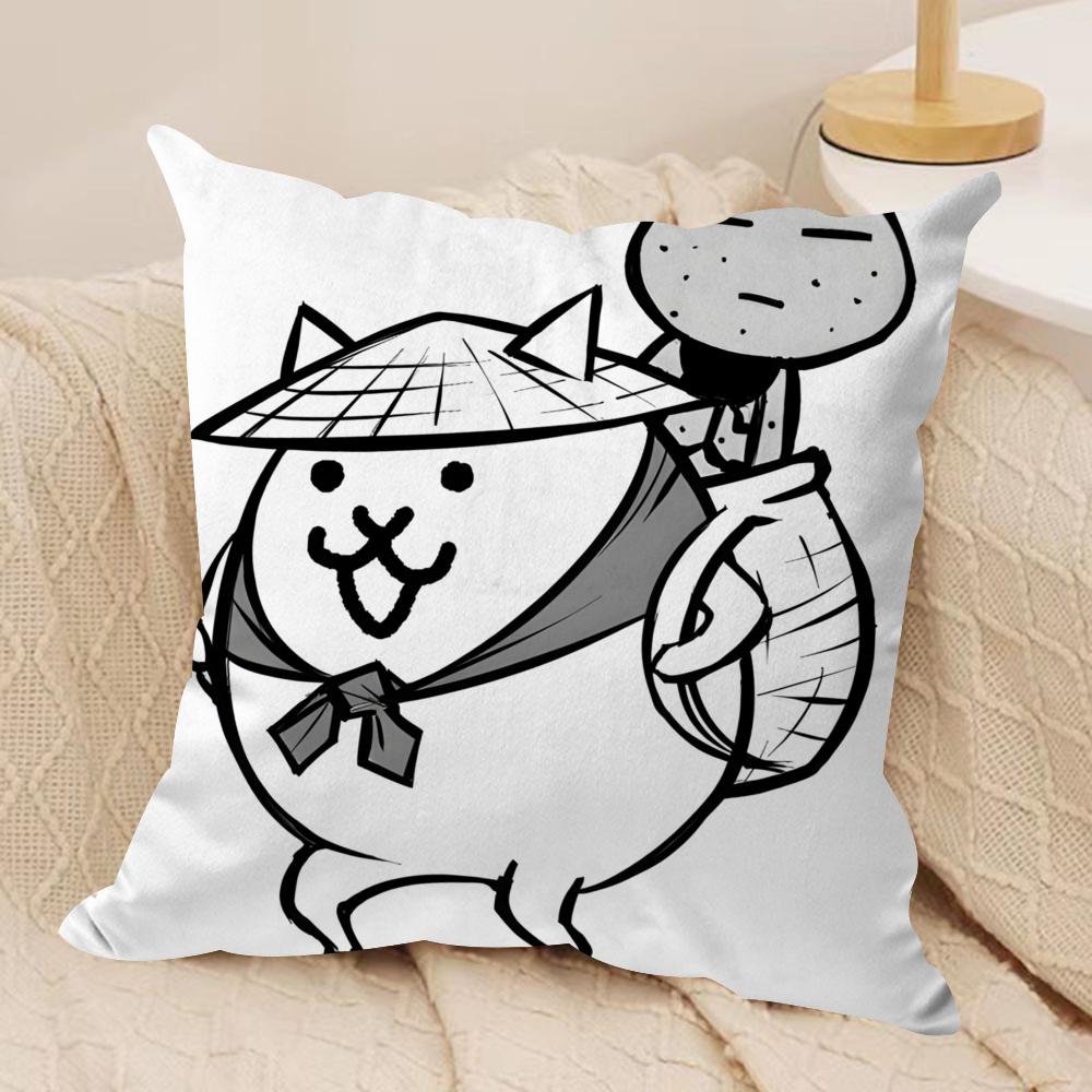 B-Battle Cats Аниме Наволочка Мягкая Плюшевая Ткань Двусторонняя Печать Наволочка на Подушку для Дивана Для Всех Сезонов Домашний Декор Подарок