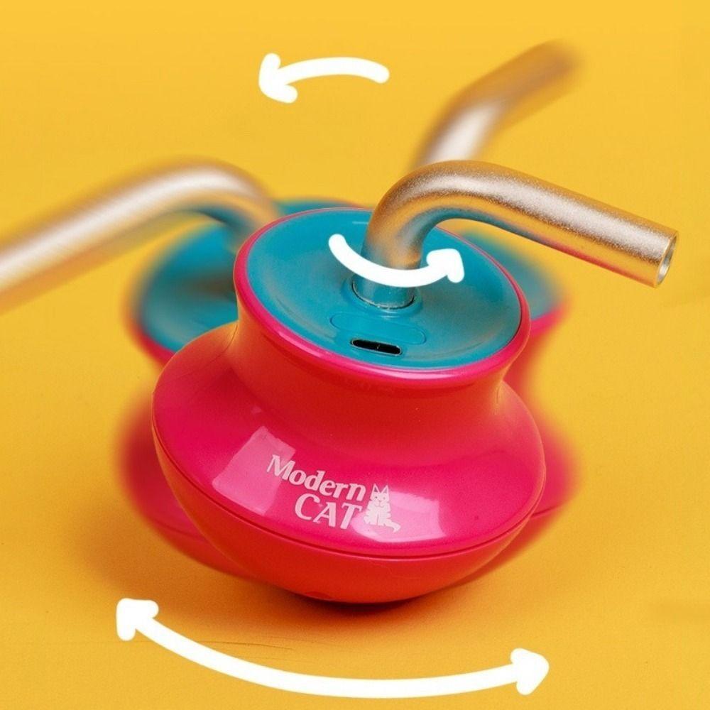 Автоматическая лазерная игрушка для кошек с вращением на 360°, USB-зарядка, антистолкновение, кошачий балансир, инфракрасный лазер, интерактивная игрушка для питомцев