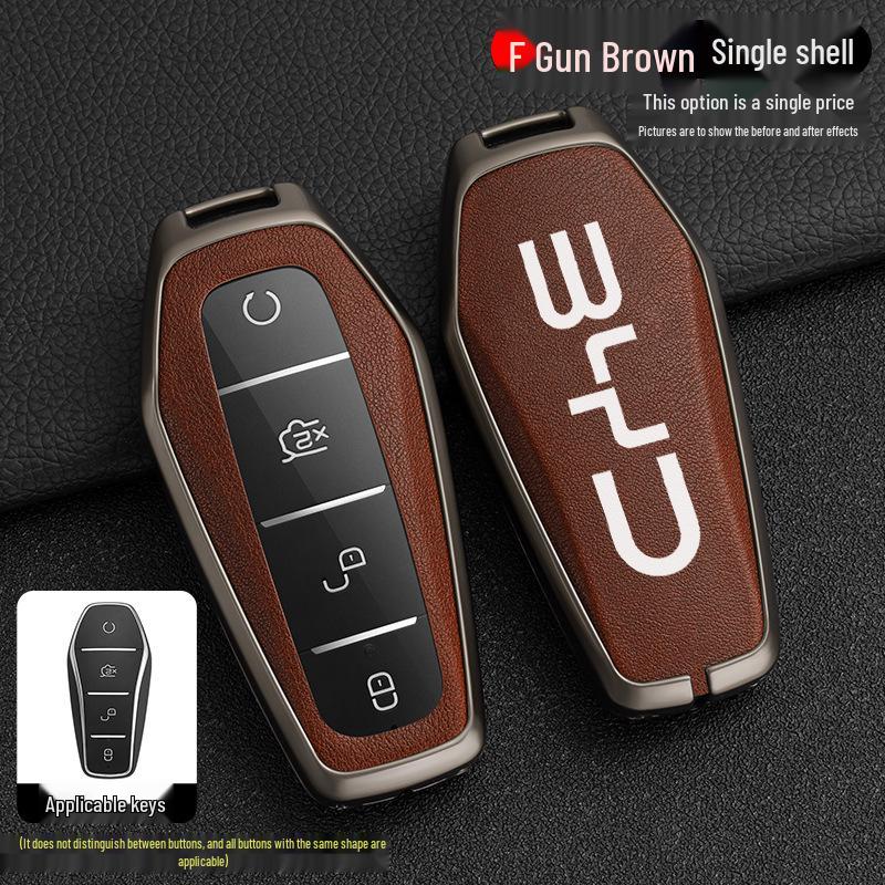 BYD Han Key Case: Compatible with BYD Qin Pro, Song Max, Tang, and Song Plus - Metal Shell Car Key Holder