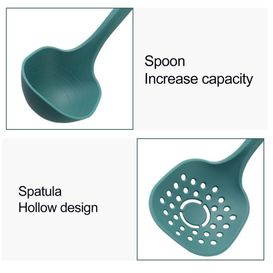 Набор нейлоновых кухонных принадлежностей, термостойкий, сервер для пасты, ложка и глубокий половник для супа, не содержит BPA, пищевые кухонные принадлежности с отверстиями для подвешивания