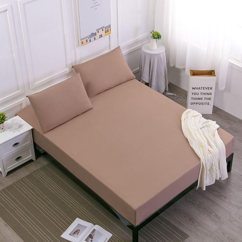 Soft Lightweight Fitted Sheet Solid Color Mattress Protective Cover For Cozy Sleeping