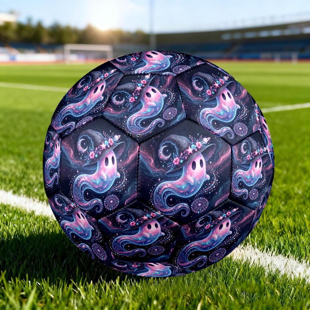 1pc Galactic Ghostly Hat Size 5 Soccer Ball Professional Match Training Football Indoor &Outdoor Sports Ball Training Ball Lightweight Durable y2