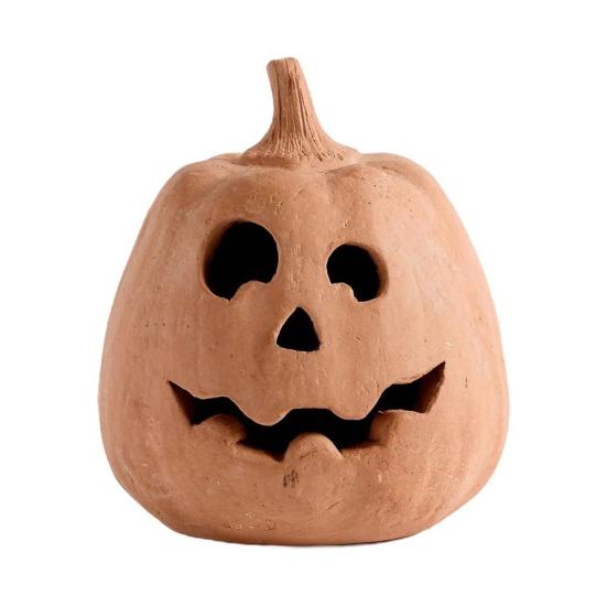 Pumpkin Halloween Decoration Hand-Carved Classic Jack Lantern Fall Decor Farmhouse Table Porch Indoor Ornament