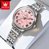 Fashion Blue Quartz Watch for Women Stainless Steel Waterproof Luminous Calendar Luxury Womens Watches Montre Femme