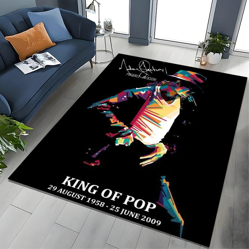 Fashion MJ Michael Jackson King of Pop Carpet Rug for Home Living Room Bedroom Sofa Doormat Decor,Large Kids Non-slip Floor Mat