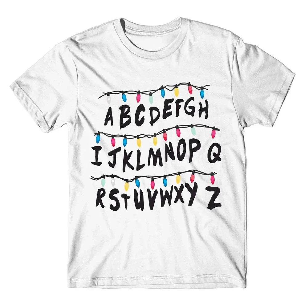 TV Drama Peripheral Stranger Christmas Light Cotton Unisexs Shirt Short Sleeve Oversized Womens Short Sleeved Cheap Tshirt