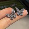 Серьги-бабочки из серебра 925 пробы — свежий корейский дизайн с гальваническим покрытием золотом, легкий роскошный стиль ниши