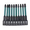 10Pcs 1 4in Hex Shank Screwdriver Bit Set Black Phosphating S2 Alloy Steel Impact Resistant Driver Bit Set
