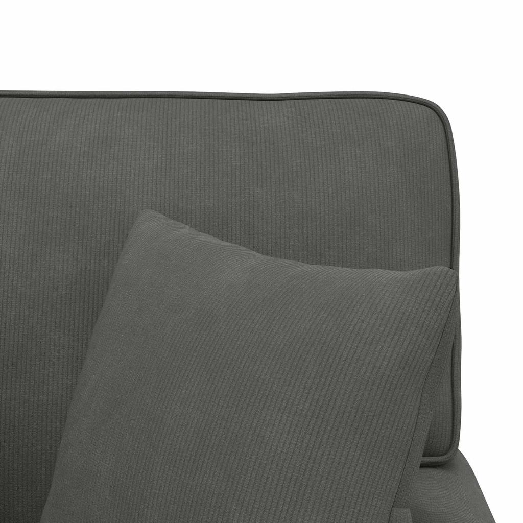 3 Piece Dark Grey Corduroy Chaise Lounge with Rocker and Cushions