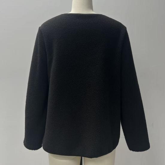 Женская флисовая куртка с открытой передней частью, кардиган с длинными рукавами, пальто, мягкие пушистые куртки-шерпа, осенняя повседневная теплая верхняя одежда