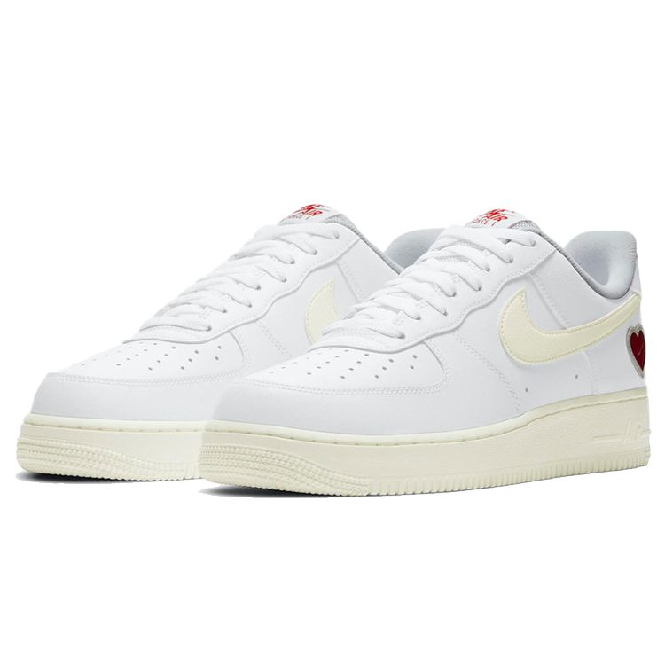 Nike Мужские кроссовки Air Force 1 Low ко Дню святого Валентина 2021 White Sail University-Red DD7117-100