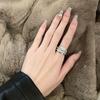 Zircon Multi-Layer Ring For Women Party All-Match Jewelry Vintage Opening Adjustable Finger Ring Shiny Combination Ring