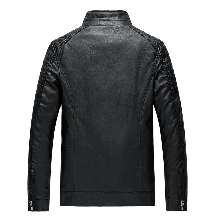 Autumn and Winter Men's Leather Jacket, Stand Collar, Trendy Leather Jacket, Handsome Motorcycle Jacket, Men's Jacket