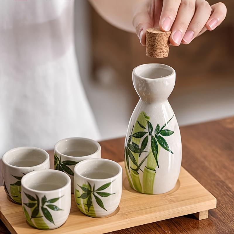 Прозрачный винный набор в японском стиле, керамические бокалы для вина, бутылки для вина для ресторана, элитный подарочный набор для горячего или холодного вина