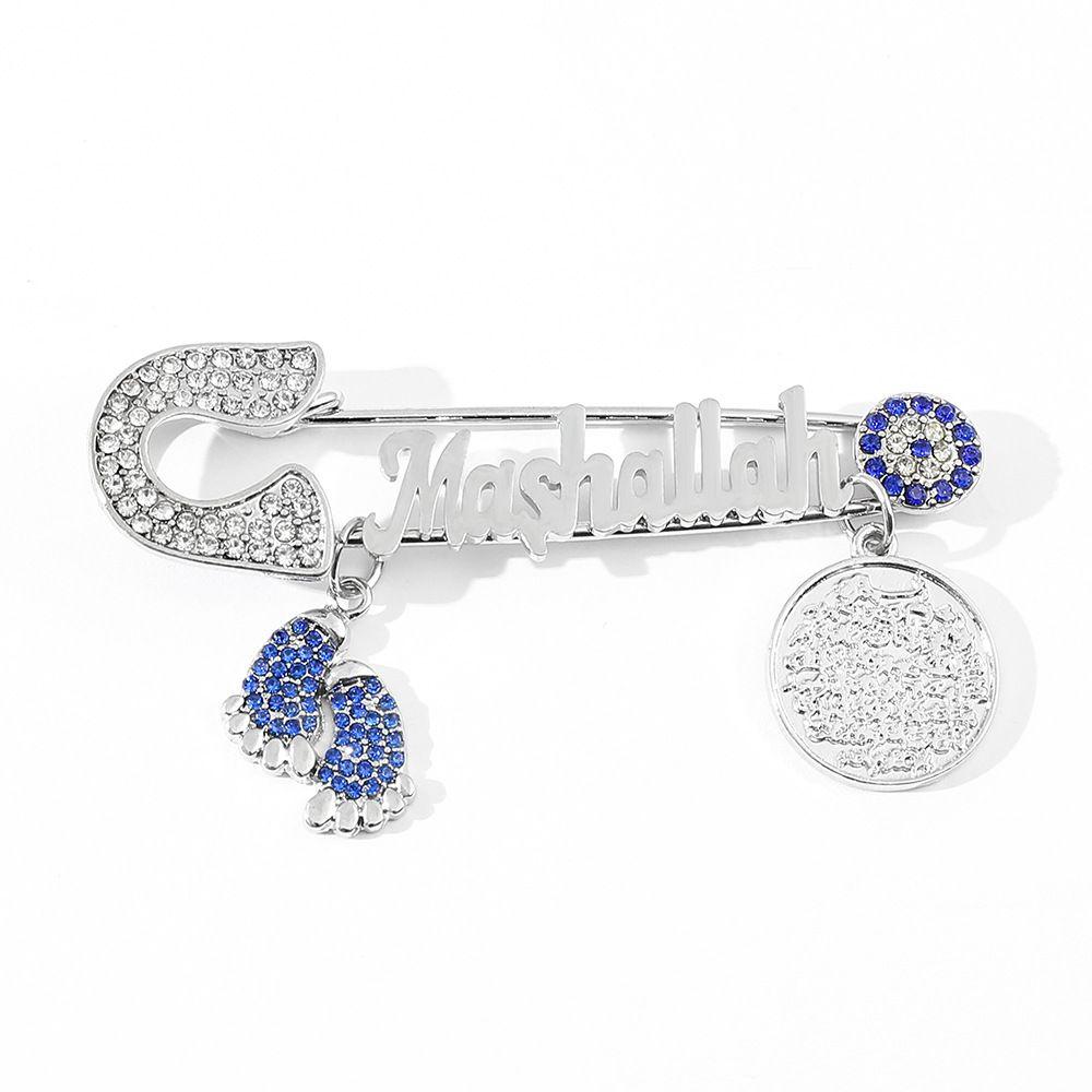Ayatul Kursi Simple Mashallah Religious Style Brooch Zinc Zinc Alloy Tassel Letter Badge Fashion Jewelry