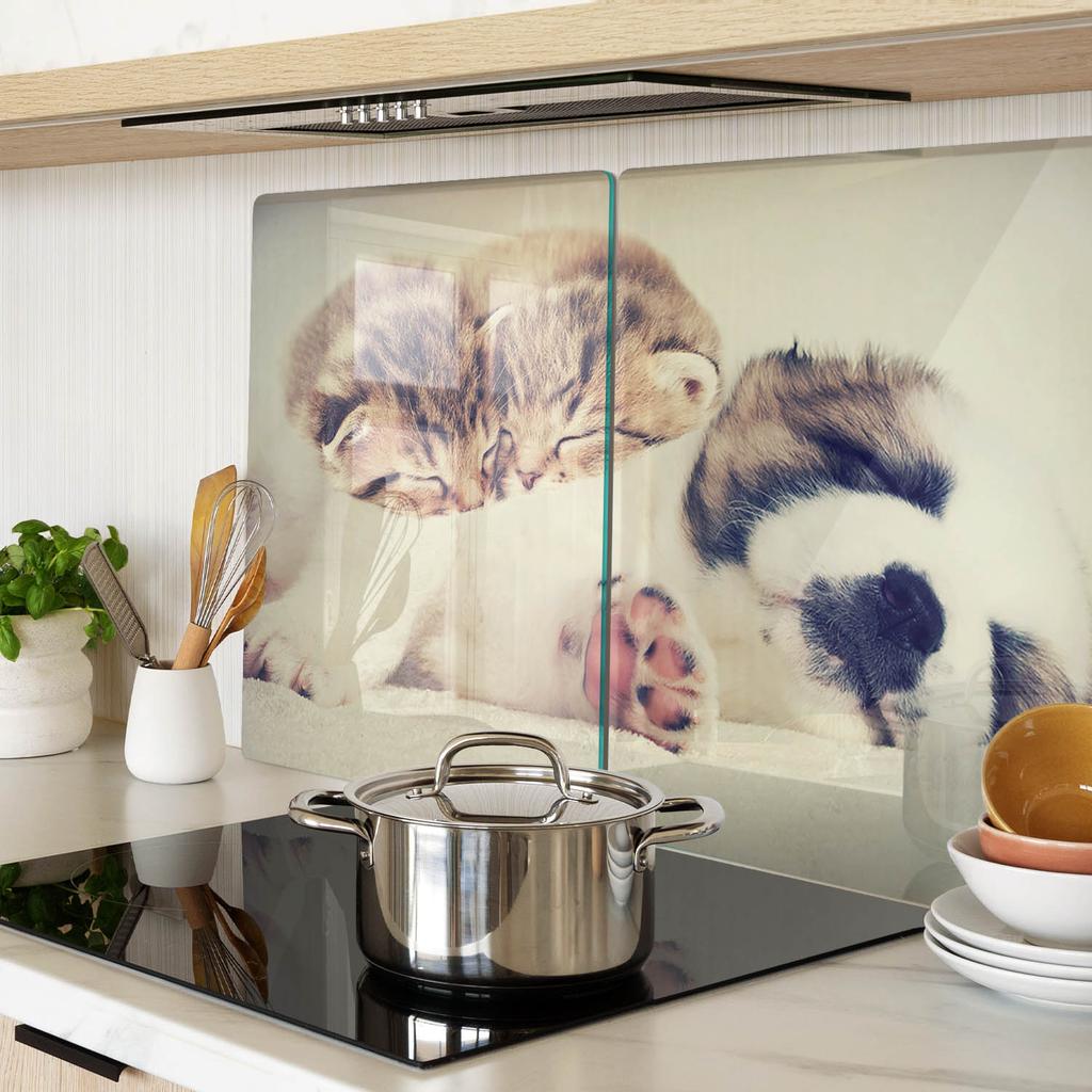 Kitchen Multifunctional Decorative Hardened Boards Cats and Dogs 2x40x52 cm