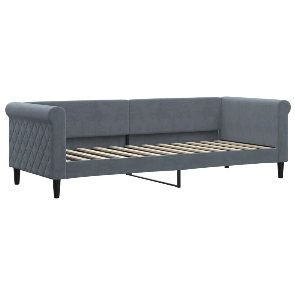 Vidaxl Sofa Z Materacem Do Spania, Ciemnoszara, 80X200 Cm, Aksamit
