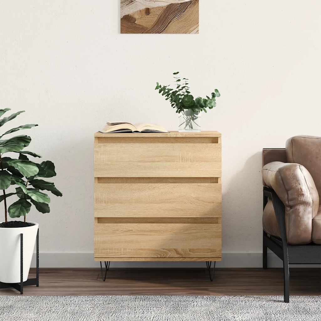Komoda, Dąb Sonoma, 60X35X70 Cm, Materiał Drewnopochodny